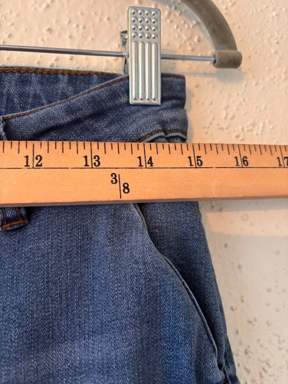 Lucky & Blessed High Rise Flare Denim Jeans With Frayed Hem - Size 12 - Picture 5 of 10